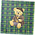 Guardanapo para Decoupage 33x33 Urso Vintage em Fundo Tartan - Imagem 2