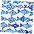 Guardanapo para Decoupage 33x33 Cardume de Peixes Azuis - Imagem 2