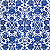 Guardanapo para Decoupage 33x33 Floral Clássico Azul e Branco - Imagem 1