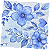 Guardanapo para Decoupage 33x33 Rosas Silvestres Azul e Branco - Imagem 2