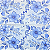 Guardanapo para Decoupage 33x33 Rosas Silvestres Azul e Branco - Imagem 1