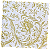 Guardanapo para Decoupage 33x33 Arabesco Floral Dourado - Imagem 2