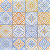 Papel para Scrapbook 30x30 Tema Azulejo Mediterrâneo Modelo 1 - Imagem 1