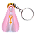 Chaveiro de Nossa Senhora Branco e Rosa com Terço Dourado - Imagem 1