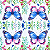 Guardanapo para Decoupage 33x33 Borboleta Azul e Rosa - Imagem 1