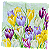 Guardanapo para Decoupage 33x33 Flores de Açafrão em Fundo Verde - Imagem 2