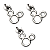 Cursor para Zíper Nº5 Estilo Mickey 3 Unidades Prata - Imagem 1