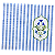 Guardanapo para Decoupage 33x40 Flores com LIstras Azul e Branco - Imagem 2