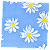 Guardanapo para Decoupage 33x33 Margaridas em Fundo Azul - Imagem 2
