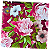 Guardanapo para Decoupage 33x33 Floral em Fundo Vinho - Imagem 2