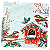 Guardanapo para Decoupage 33x33 Pássaros e Azevinhos na Neve - Imagem 2