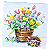 Guardanapo para Decoupage 33x33 Vaso de Flores e Ouriço - Imagem 2