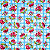Guardanapo para Decoupage 33x33 Cerejas Fundo Xadrez Azul e Branco - Imagem 1