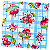 Guardanapo para Decoupage 33x33 Cerejas Fundo Xadrez Azul e Branco - Imagem 2