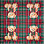 Guardanapo para Decoupage 33x33 Ursinho Fundo Tartan Verde e Vermelho - Imagem 1