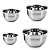 Conjunto de Tigelas 4 peças Mixing Bowl Inox 18 26 28 e 30cm - Imagem 1