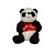 Urso Panda Pelúcia com coração duplo amor Sentado 28cm Fizzy - Imagem 1
