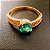 Anel com zircônia verde Folheado a Ouro 18k - Imagem 1