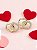 Brinco Dois Elos Cravejado Banhado A Ouro 18k Kit para presentear - Imagem 1