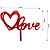 Topo de Bolo LOVE Coração Grande Vermelho 13 x 10 cm SILVER - Imagem 1
