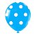 Balão Bexiga Azul Claro c/ Bolinha Branca Nº10 c/ 25 Un - Pic Pic - Imagem 1
