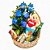 Cesta completa com rosas azuis - Imagem 1