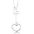 Colar feminino Gravatinha corações - PRATA 925 - Imagem 1