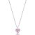 Conjunto Colar e brinco Ponto de Luz Coração Rosa Claro  - PRATA 925 - Imagem 2