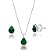Conjunto Colar e Brinco  Ponto de Luz Gota Verde - PRATA 925 - Imagem 1