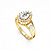 Anel Formatura feminino Aro Duplo Gota Grande - Ouro 18K - Imagem 2