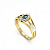 Anel Formatura Feminino Aro Triplo Navete - Ouro 18K - Imagem 1