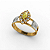 Anel  Formatura feminino Aro Duplo Navete Grande - Ouro 18K - Imagem 1