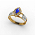 Anel  Formatura feminino Aro Duplo Navete Grande - Ouro 18K - Imagem 3