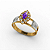 Anel  Formatura feminino Aro Duplo Navete Grande - Ouro 18K - Imagem 4