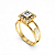 Anel Formatura Feminino Quadrado - Ouro 18K - Imagem 3