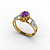 Anel Formatura feminino Aro Duplo Oval Ouro 18k - Imagem 3