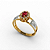 Anel Formatura feminino Aro Duplo Oval Ouro 18k - Imagem 5