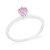 Anel solitário Classic com pedra rosa - PRATA 925 - Imagem 1