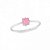 Anel feminino com pedra quadrada rosa- PRATA 925 - Imagem 1