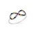 Anel feminino infinito  cravejado pedras coloridas - Prata 925 - Imagem 1