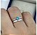 Alianças de Namoro Prata 950 Original Reta Polida 2mm Minimalista com Anel Solitario azul bebe - Imagem 2