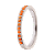 Par de Alianças Day De Prata 950 2mm Minimalista com 10 Pedras Laranja - Imagem 2