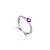 Anel solitário cravejado |Roxo (Lilas) prata 925 - Imagem 1