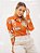 Camisa Manga Longa Estampa Tropical Fundo Laranja - Imagem 5