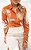 Camisa Manga Longa Estampa Tropical Fundo Laranja - Imagem 6