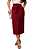 Saia Midi Bianca com Fenda Frontal Vinho - Imagem 1