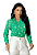 Camisa de Viscose Estamapada Verde Manga Longa - Imagem 1