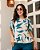 Blusa Aurora Estampa Azul Petróleo - Imagem 3
