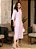 Vestido Chemise Midi Listrado Manga 7/8 Feminino Elegante Com Faixa E Botões - Imagem 4