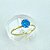 Anel de Ouro 18k Solitário Cálice com Zircônia Azul Swiss - Imagem 1